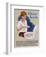 Clean Teeth Toothpaste Poster-null-Framed Giclee Print