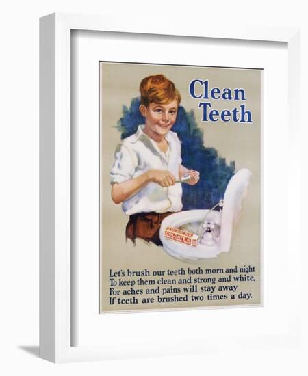 Clean Teeth Toothpaste Poster-null-Framed Giclee Print