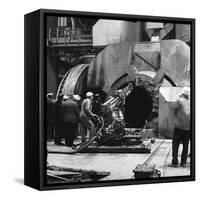 Cleaning a Kaldo Furnace, Park Gate Iron and Steel Co, Rotherham, South Yorkshire, 1964-Michael Walters-Framed Stretched Canvas