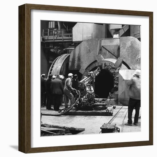 Cleaning a Kaldo Furnace, Park Gate Iron and Steel Co, Rotherham, South Yorkshire, 1964-Michael Walters-Framed Photographic Print