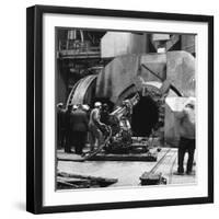 Cleaning a Kaldo Furnace, Park Gate Iron and Steel Co, Rotherham, South Yorkshire, 1964-Michael Walters-Framed Photographic Print