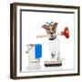 Cleaning Dog-Javier Brosch-Framed Photographic Print