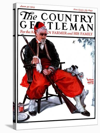 "Cleaning His Gun," Country Gentleman Cover, June 30, 1923-WM. Hoople-Stretched Canvas