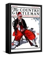 "Cleaning His Gun," Country Gentleman Cover, June 30, 1923-WM. Hoople-Framed Stretched Canvas