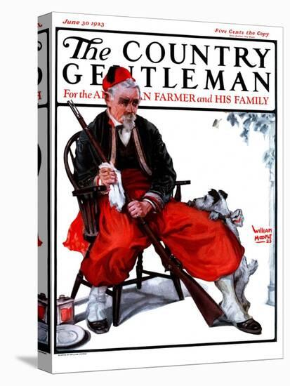 "Cleaning His Gun," Country Gentleman Cover, June 30, 1923-WM. Hoople-Stretched Canvas