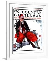 "Cleaning His Gun," Country Gentleman Cover, June 30, 1923-WM. Hoople-Framed Giclee Print