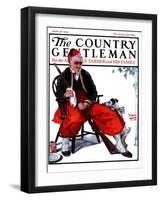 "Cleaning His Gun," Country Gentleman Cover, June 30, 1923-WM. Hoople-Framed Giclee Print