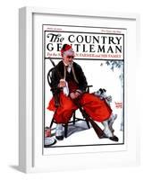 "Cleaning His Gun," Country Gentleman Cover, June 30, 1923-WM. Hoople-Framed Giclee Print