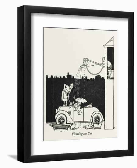 Cleaning the Car-William Heath Robinson-Framed Art Print