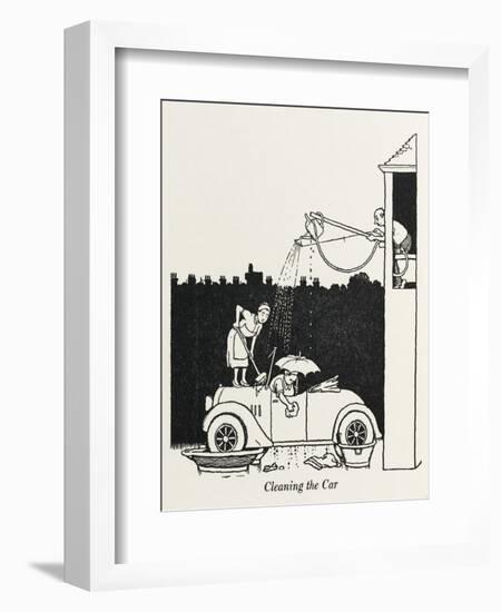 Cleaning the Car-William Heath Robinson-Framed Art Print