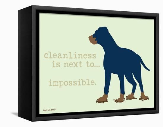 Cleanliness-Dog is Good-Framed Stretched Canvas