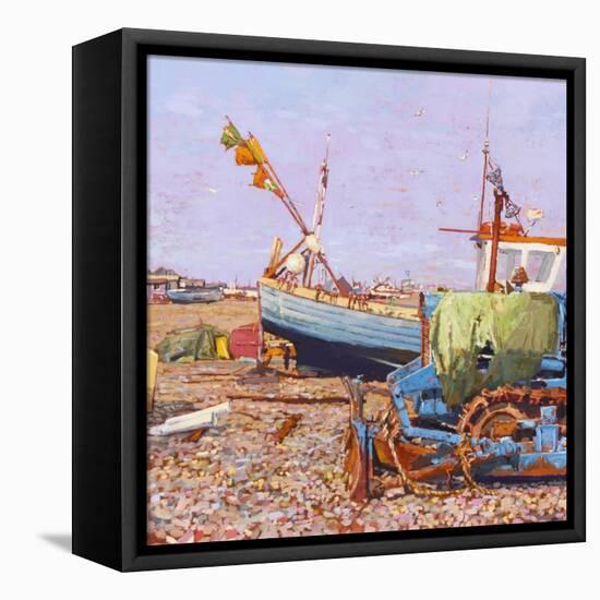 Clear Blue Day (Aldeburgh Beach) 2006-Martin Decent-Framed Stretched Canvas