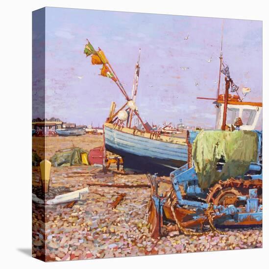 Clear Blue Day (Aldeburgh Beach) 2006-Martin Decent-Stretched Canvas