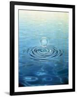 Clear Bubble Floating Above Water Ripples in Choppy Water-null-Framed Photographic Print