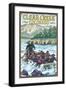 Clear Creek, Colorado - River Rafting-Lantern Press-Framed Art Print