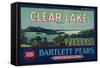 Clear Lake Pear Crate Label - Lake County, CA-Lantern Press-Framed Stretched Canvas