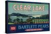 Clear Lake Pear Crate Label - Lake County, CA-Lantern Press-Stretched Canvas