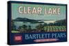 Clear Lake Pear Crate Label - Lake County, CA-Lantern Press-Stretched Canvas