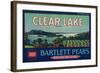 Clear Lake Pear Crate Label - Lake County, CA-Lantern Press-Framed Art Print