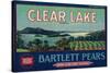 Clear Lake Pear Crate Label - Lake County, CA-Lantern Press-Stretched Canvas