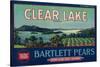 Clear Lake Pear Crate Label - Lake County, CA-Lantern Press-Stretched Canvas