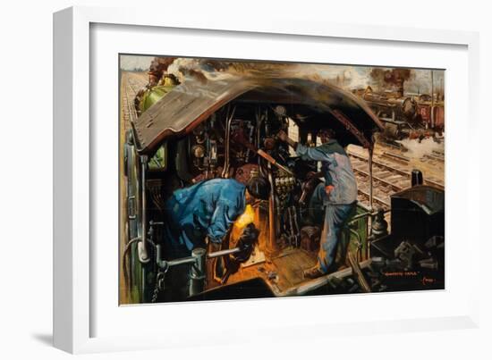 Clear Road Ahead, (Colour Lithograph)-Terence Cuneo-Framed Giclee Print