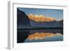 Clear Shyok River creates a mirror image of sunrise on Karakoram peaks, Khapalu valley, Pakistan-Alex Treadway-Framed Photographic Print