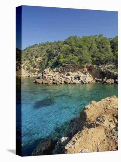 Clear Turquoise Waters of Cala Xucla, Near Portinatx, Ibiza, Balearic Islands, Spain, Mediterranean-Tomlinson Ruth-Stretched Canvas