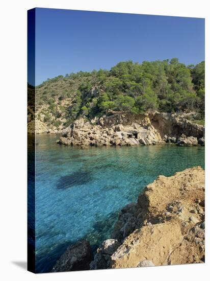 Clear Turquoise Waters of Cala Xucla, Near Portinatx, Ibiza, Balearic Islands, Spain, Mediterranean-Tomlinson Ruth-Stretched Canvas