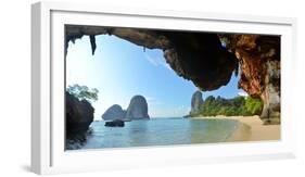 Clear Water, Blue Sky at Cave Beach, Krabi Thailand-Florian Bl?mm-Framed Photographic Print