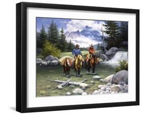 Clear Water Crossing-Jack Sorenson-Framed Art Print