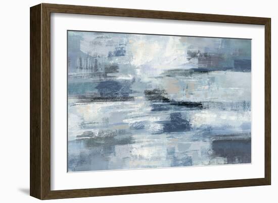 Clear Water Indigo and Gray-Silvia Vassileva-Framed Art Print