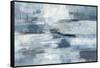 Clear Water Indigo and Gray-Silvia Vassileva-Framed Stretched Canvas