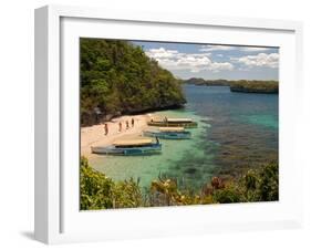 Clear Waters Between Limestone Islands, Hundred Islands, Lingayen Gulf, Philippines-Tony Waltham-Framed Photographic Print
