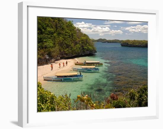 Clear Waters Between Limestone Islands, Hundred Islands, Lingayen Gulf, Philippines-Tony Waltham-Framed Photographic Print