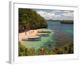 Clear Waters Between Limestone Islands, Hundred Islands, Lingayen Gulf, Philippines-Tony Waltham-Framed Photographic Print