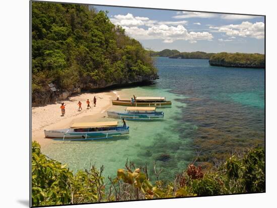 Clear Waters Between Limestone Islands, Hundred Islands, Lingayen Gulf, Philippines-Tony Waltham-Mounted Photographic Print