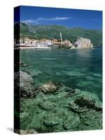 Clear Waters in Front of the Old Town, Budva, the Budva Riviera, Montenegro, Europe-Stuart Black-Stretched Canvas