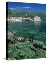 Clear Waters in Front of the Old Town, Budva, the Budva Riviera, Montenegro, Europe-Stuart Black-Stretched Canvas