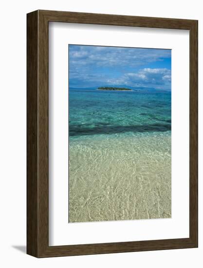 Clear Waters on Beachcomber Island with a Little Islet in the Background, Mamanucas Islands, Fiji-Michael Runkel-Framed Photographic Print