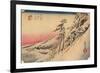 Clear Weather after Snow at Kameyama, from 53 Stations of Tokaido, (1832), 1903-Ando Hiroshige-Framed Giclee Print