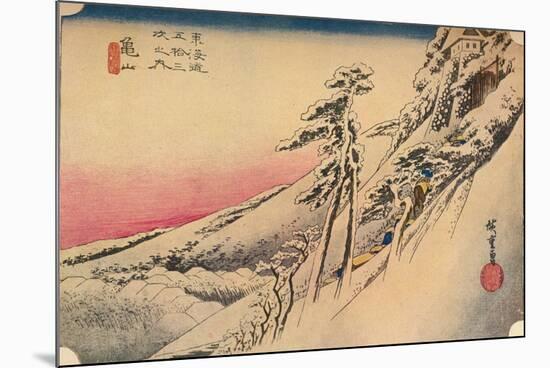 Clear Weather after Snow at Kameyama, from 53 Stations of Tokaido, (1832), 1903-Ando Hiroshige-Mounted Giclee Print