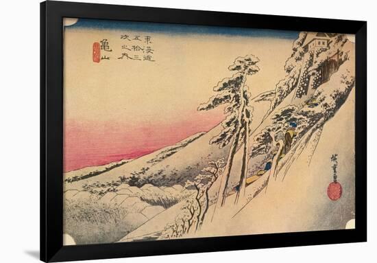 Clear Weather after Snow at Kameyama, from 53 Stations of Tokaido, (1832), 1903-Ando Hiroshige-Framed Giclee Print