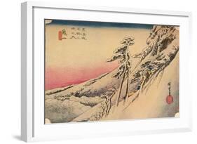 Clear Weather after Snow at Kameyama, from 53 Stations of Tokaido, (1832), 1903-Ando Hiroshige-Framed Giclee Print