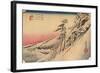 Clear Weather after Snow at Kameyama, from 53 Stations of Tokaido, (1832), 1903-Ando Hiroshige-Framed Giclee Print