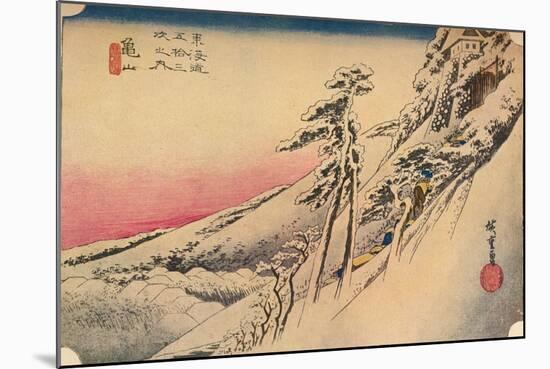 Clear Weather after Snow at Kameyama, from 53 Stations of Tokaido, (1832), 1903-Ando Hiroshige-Mounted Giclee Print