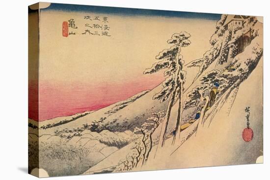 Clear Weather after Snow at Kameyama, from 53 Stations of Tokaido, (1832), 1903-Ando Hiroshige-Stretched Canvas