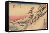 Clear Weather after Snow at Kameyama, from 53 Stations of Tokaido, (1832), 1903-Ando Hiroshige-Framed Stretched Canvas