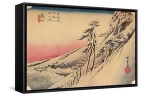 Clear Weather after Snow at Kameyama, from 53 Stations of Tokaido, (1832), 1903-Ando Hiroshige-Framed Stretched Canvas