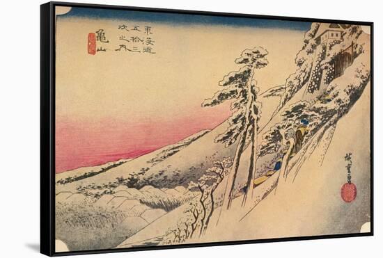 Clear Weather after Snow at Kameyama, from 53 Stations of Tokaido, (1832), 1903-Ando Hiroshige-Framed Stretched Canvas